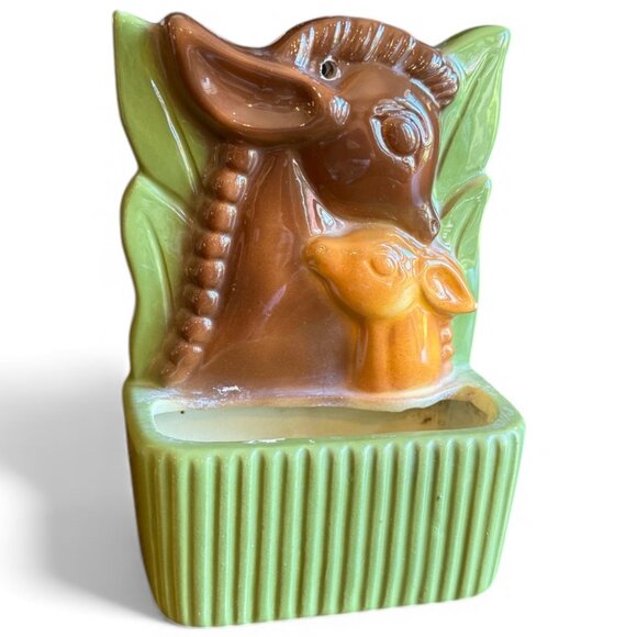 Vintage Royal Copley Deer and Fawn Wall Pocket/Planter - Picture 13 of 13